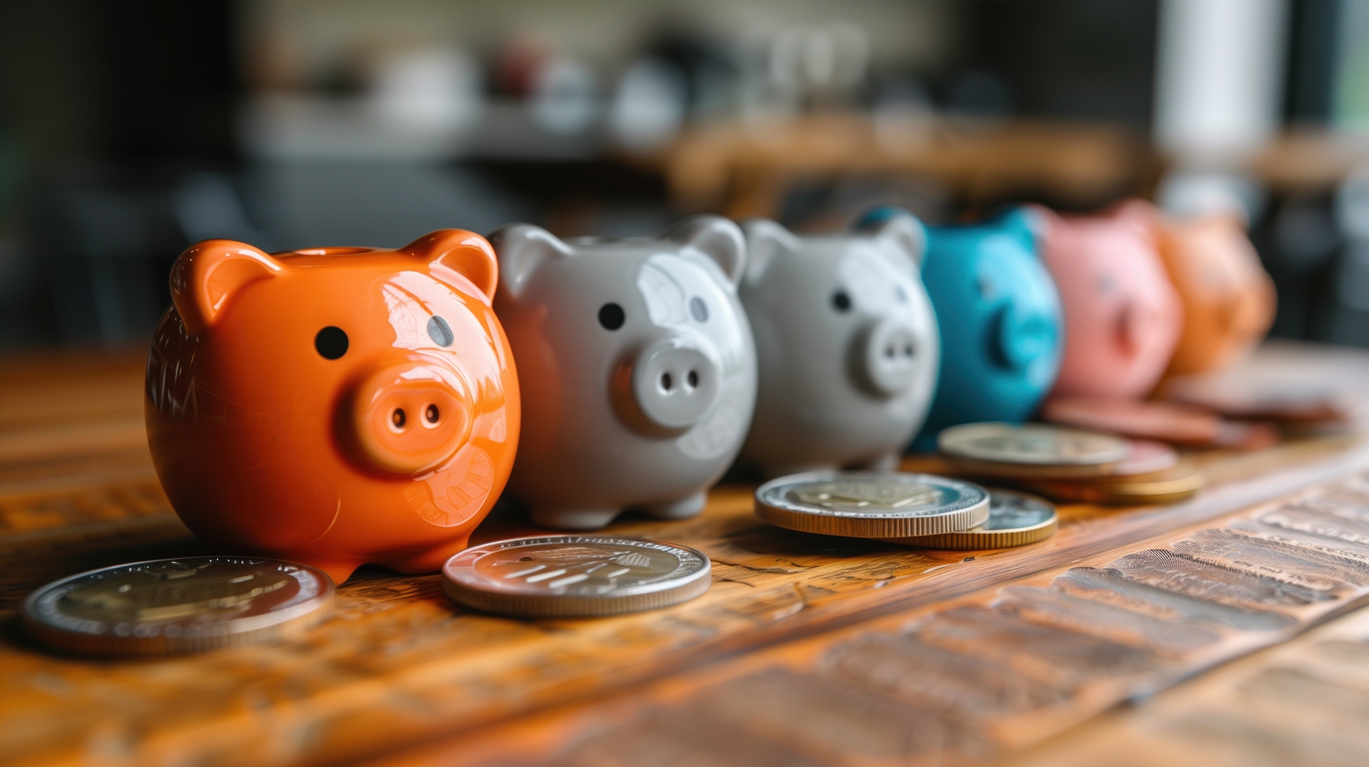 piggy banks lined up